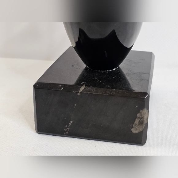 Mother & Child Stone Sculpture Black Onyx 9.5" Tall Modern Art Abstract Decor - Picture 5 of 8